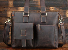 Cool Leather Briefcase 13inch Handbag Work Bag Business Bag Shoulder Bag For Men - iwalletsmen