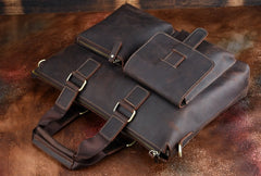 Cool Leather Briefcase 13inch Handbag Work Bag Business Bag Shoulder Bag For Men - iwalletsmen