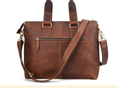 Cool Leather Briefcase 13inch Handbag Work Bag Business Bag Shoulder Bag For Men - iwalletsmen