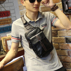 Cool Leather Slings Bag for Men Chest Bag Sling Shoulder Bag For Men - iwalletsmen