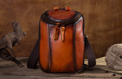 Cool Leather Tan Belt Bag Belt Pouch for Men Mini Shoulder Bag For Men - iwalletsmen