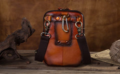 Cool Leather Tan Belt Bag Belt Pouch for Men Mini Shoulder Bag For Men - iwalletsmen