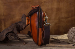 Cool Leather Tan Belt Bag Belt Pouch for Men Mini Shoulder Bag For Men - iwalletsmen