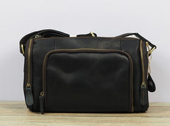 Cool Leather Small Mens Barrel Side Bag Bucket Shoulder Bag Messenger Bag for Men - iwalletsmen