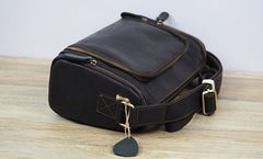Cool Leather Small Mens Barrel Side Bag Bucket Shoulder Bag Messenger Bag for Men - iwalletsmen