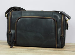 Cool Leather Small Mens Barrel Side Bag Bucket Shoulder Bag Messenger Bag for Men - iwalletsmen