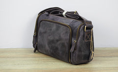 Cool Leather Small Mens Barrel Side Bag Bucket Shoulder Bag Messenger Bag for Men - iwalletsmen