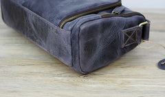 Cool Leather Small Mens Barrel Side Bag Bucket Shoulder Bag Messenger Bag for Men - iwalletsmen