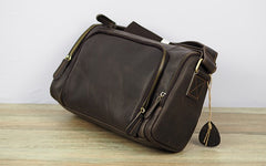 Cool Leather Small Mens Barrel Side Bag Bucket Shoulder Bag Messenger Bag for Men - iwalletsmen