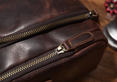 Cool Leather Small Mens Barrel Side Bag Bucket Shoulder Bag Messenger Bag for Men - iwalletsmen