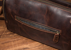 Cool Leather Small Mens Barrel Side Bag Bucket Shoulder Bag Messenger Bag for Men - iwalletsmen