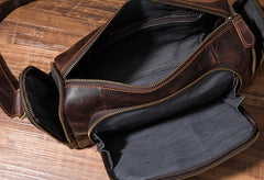 Cool Leather Small Mens Barrel Side Bag Bucket Shoulder Bag Messenger Bag for Men - iwalletsmen