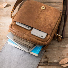 Cool Leather Small Mens Messenger Bags Shoulder Bags for Men - iwalletsmen