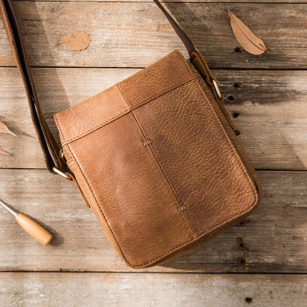 Cool Leather Small Mens Messenger Bags Shoulder Bags for Men - iwalletsmen