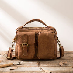 Cool Leather Small Mens Messenger Bags Small Shoulder Bags  for Men - iwalletsmen