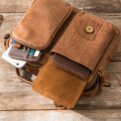 Cool Leather Small Mens Messenger Bags Small Shoulder Bags  for Men - iwalletsmen