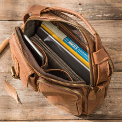 Cool Leather Small Mens Messenger Bags Small Shoulder Bags  for Men - iwalletsmen
