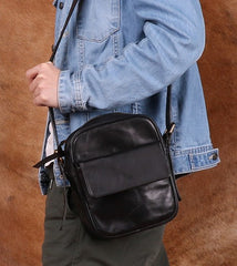 Cool Leather Small Side Bag Messenger Bag Small Shoulder Bags For Men - iwalletsmen