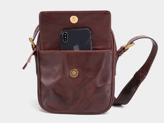 Cool Leather Small Side Bag Messenger Bag Small Shoulder Bags For Men - iwalletsmen