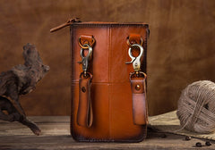 Cool Mens Leather Belt Pouch Belt Bag Waist Bag Small Shoulder Bag for Men - iwalletsmen
