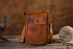 Cool Mens Leather Belt Pouch Belt Bag Waist Bag Small Shoulder Bag for Men - iwalletsmen