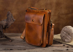 Cool Mens Leather Belt Pouch Belt Bag Waist Bag Small Shoulder Bag for Men - iwalletsmen