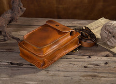 Cool Mens Leather Belt Pouch Belt Bag Waist Bag Small Shoulder Bag for Men - iwalletsmen