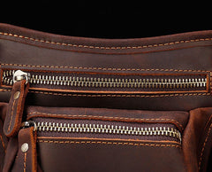 Cool Leather Small Side Bag Messenger Bag Waist Bag Small Shoulder Bag For Men - iwalletsmen