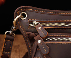 Cool Leather Small Side Bag Messenger Bag Waist Bag Small Shoulder Bag For Men - iwalletsmen