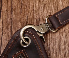 Cool Leather Small Side Bag Messenger Bag Waist Bag Small Shoulder Bag For Men - iwalletsmen