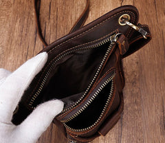 Cool Leather Small Side Bag Messenger Bag Waist Bag Small Shoulder Bag For Men - iwalletsmen