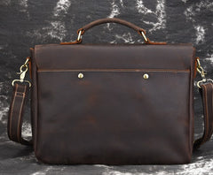 Cool Leather Mens Vintage Briefcases Work Bag Business Bag Handbag Laptop Bag For Men - iwalletsmen