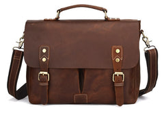 Cool Leather Mens Vintage Briefcases Work Bag Business Bag Handbag Laptop Bag For Men - iwalletsmen