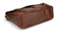 Cool Leather Mens Vintage Briefcases Work Bag Business Bag Handbag Laptop Bag For Men - iwalletsmen