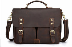 Cool Leather Mens Vintage Briefcases Work Bag Business Bag Handbag Laptop Bag For Men - iwalletsmen