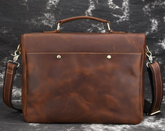 Cool Leather Mens Vintage Briefcases Work Bag Business Bag Handbag Laptop Bag For Men - iwalletsmen