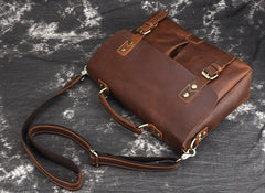 Cool Leather Mens Vintage Briefcases Work Bag Business Bag Handbag Laptop Bag For Men - iwalletsmen