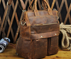 Cool Leather Vintage Brown Handbag Mens Backpacks Travel Backpack School Backpack for Men - iwalletsmen