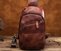 Cool Leather Vintage Chest Bags Sling Bag Crossbody Bag Travel Bag Sling Hiking Bag For Men - iwalletsmen