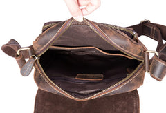 Cool Leather Vintage Mens Brown Small Side Bag Small Shoulder Bags For Men - iwalletsmen