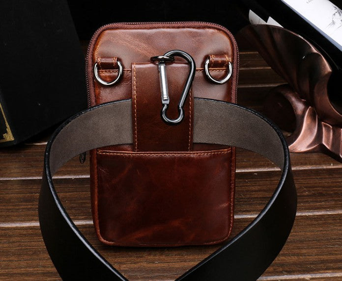 Cool Leather Mens Vintage Small Side Bag Belt Pouch Belt Bag For Men –  iwalletsmen