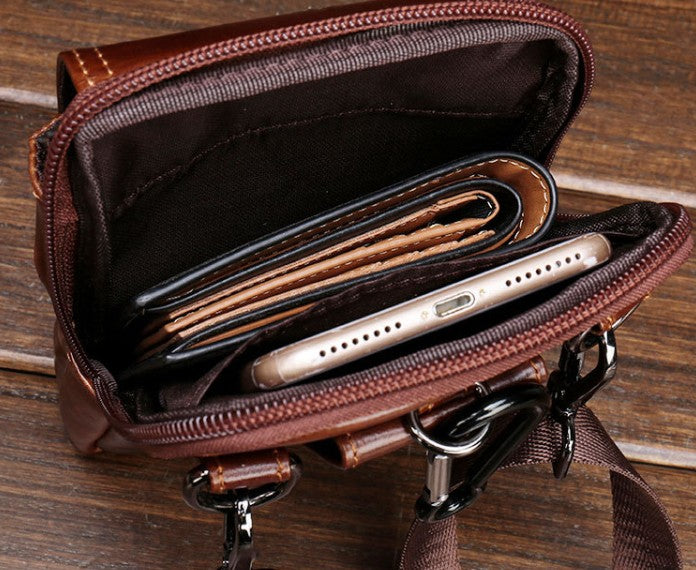 New Fashion Messenger Bags Vintage Leather Bags For Men Crazy Horse Leather  Messenger Corssbody Side Shoulder Bag 7055