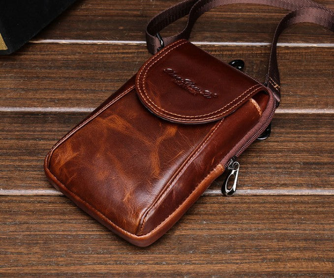 Cool Leather Mens Vintage Small Side Bag Belt Pouch Belt Bag For Men –  iwalletsmen