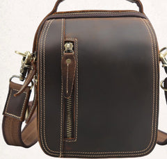 Cool Leather Vintage Small Side Bags Waist Bag Belt Pouch Small Shoulder Bags For Men - iwalletsmen