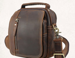 Cool Leather Vintage Small Side Bags Waist Bag Belt Pouch Small Shoulder Bags For Men - iwalletsmen