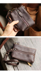 Cool Light Brown Leather Mens Card billfold Wallet Coin Purse Wristlet Car Key Wallet For Men - iwalletsmen
