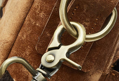 Cool Light Brown Vintage Leather Small Handbag Briefcase Fashion Work Bag For Men - iwalletsmen