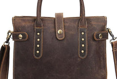 Cool Men Vintage Leather Handbag Tote Shoulder bag CrossBody Bag For Men - iwalletsmen