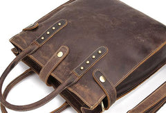 Cool Men Vintage Leather Handbag Tote Shoulder bag CrossBody Bag For Men - iwalletsmen