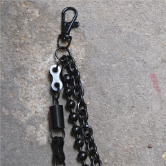 Cool Men's Black Triple Pants Chain Punk Wallet Chain Jeans Chain Jean Chain For Men - iwalletsmen